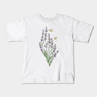 Wildflower Lavender honey bee Kids T-Shirt